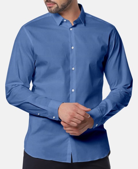 Blue 756120-18 - Pure Cotton Shirts