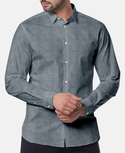 Grey LH2101-14 - Solid Pure Linen Shirts