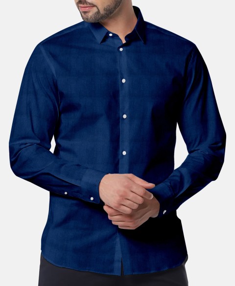 Blue LH2101-20 - Solid Pure Linen Shirts