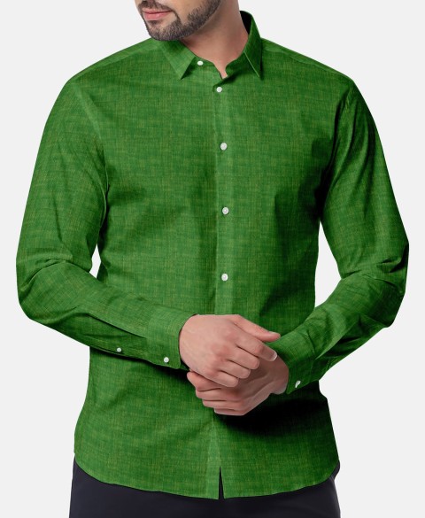 Green LH2101-27 - Solid Pure Linen Shirts
