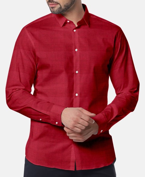 Red LH2101-35 - Solid Pure Linen Shirts