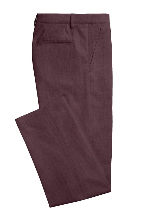 Red LH260-25 - Pure Linen Pants
