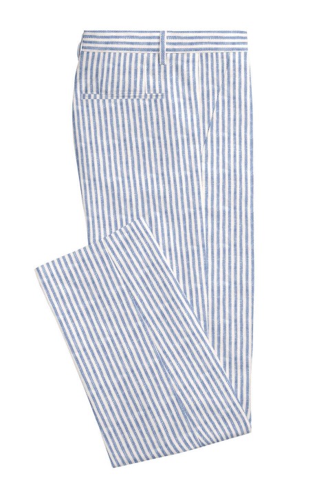 Blue LH260-42 - Pure Linen Pants