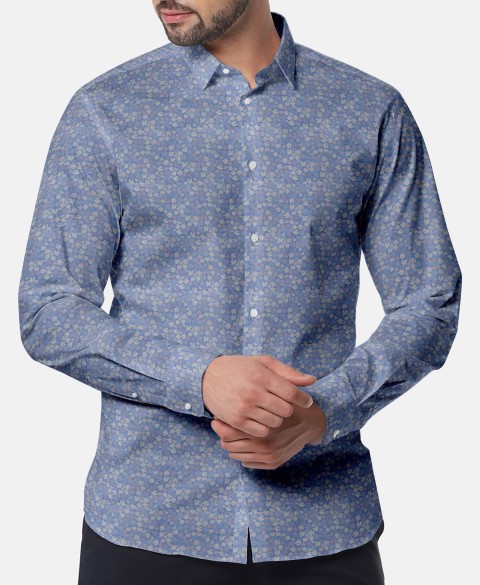 Light blue PRT2313 - 100% cotton printed shirts
