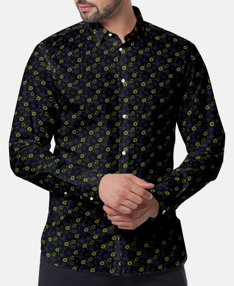 Blue PRT2316 - 100% cotton printed shirts