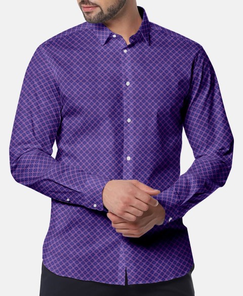 Purple PRT2333 - 100% cotton printed shirts