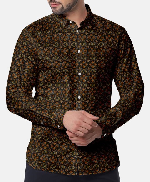 Orange PRT2341 - 100% cotton printed shirts