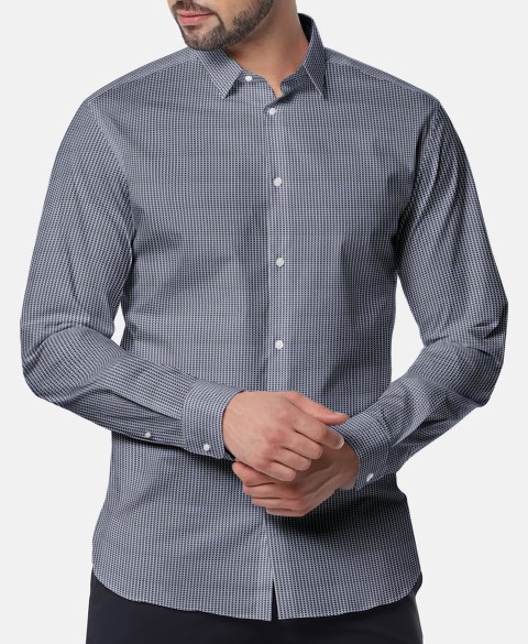 Blue PRT2356 - 100% cotton printed shirts