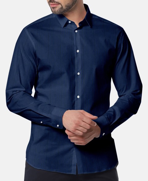 Blue PRT2357 - 100% cotton printed shirts