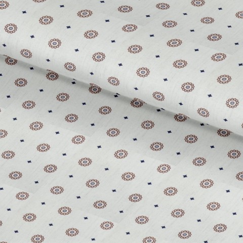 Cream PRT2374 - 100% cotton printed shirts