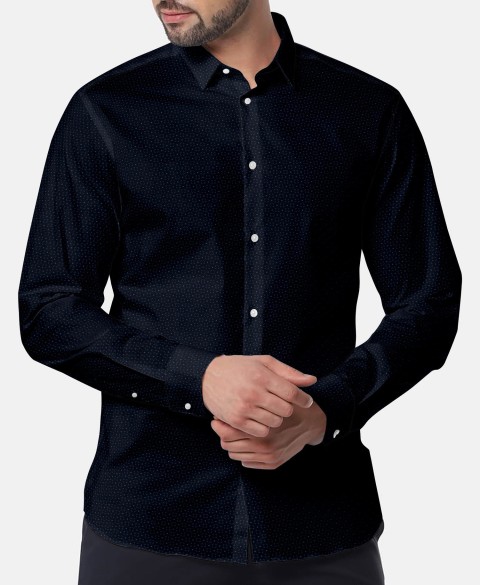 Blue PRT2402 - 100% cotton printed shirts