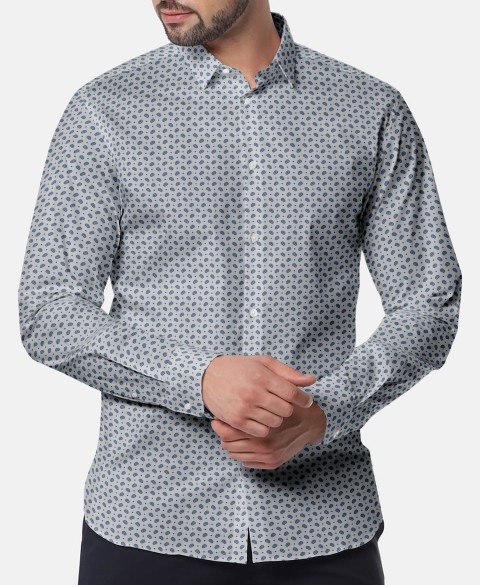 White PRT2407 - 100% cotton printed shirts