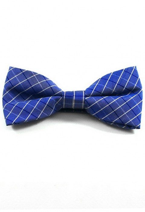 โบว์ ไท ลายตารางสีน้ำเงิน