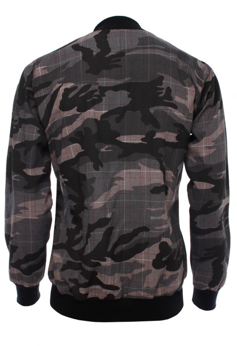 เสื้อคาดิแกนลายทหารสีเทา