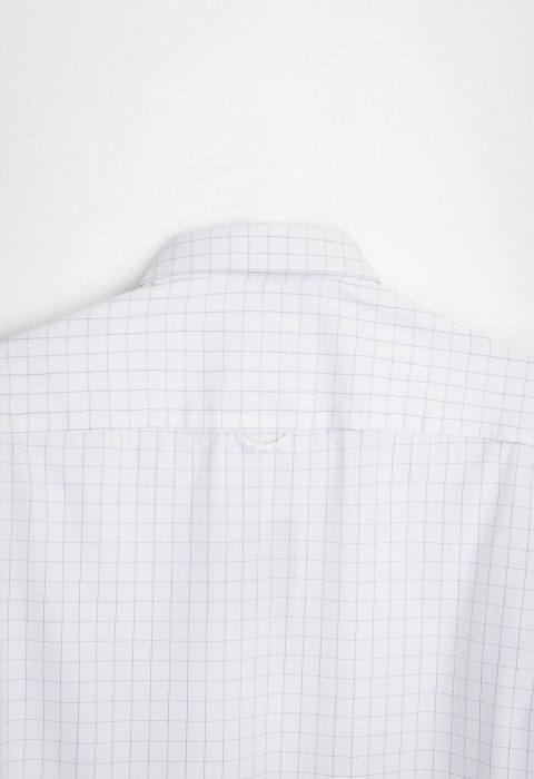 WHITE SMALL WINDOWPANE SHIRT