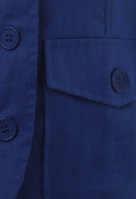 เสื้อแจ็คเก็ตสีน้ำเงินกระเป๋า 4 ใบ