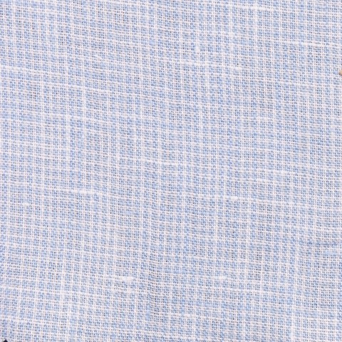 Light blue Shephard's check Linen Shirts
