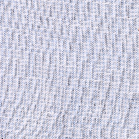 Light blue Shephard's check Linen Shirts