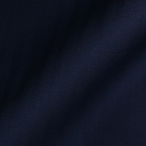 NAVY BLUE HERRINGBONE WOOL BLEND