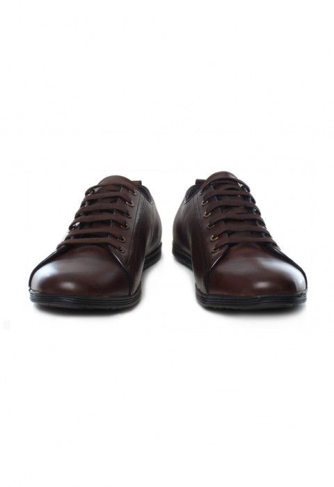 รองเท้าหนังสีน้ำตาลแดง