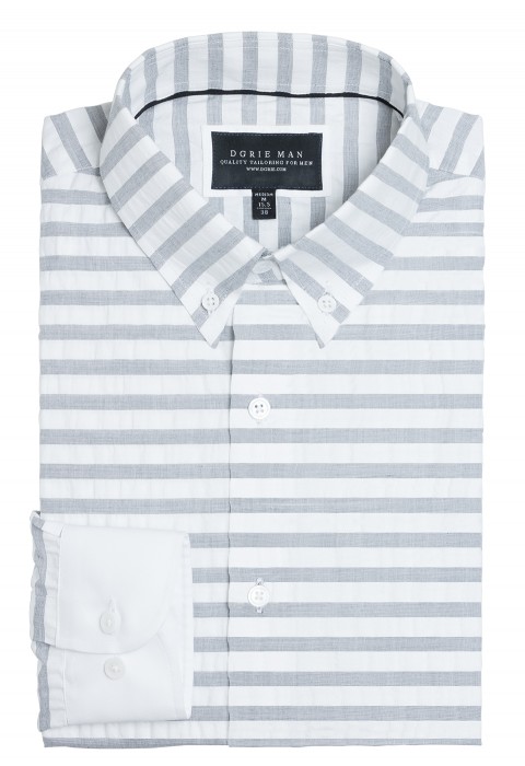 GRAY HORIZONTAL STRIPE SHIRT