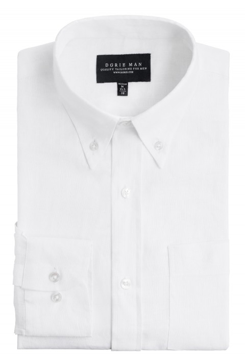 WHITE LINEN BUTTON DOWN SHIRT