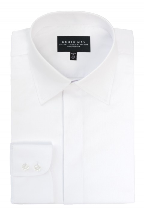 WHITE STRAIGHT POINT COLLAR SHIRT