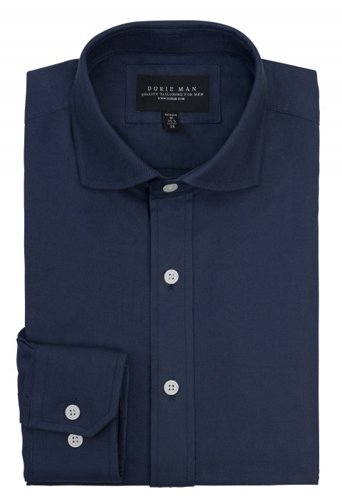 BLUE CURVE SPREAD COLLAR SHIRT 