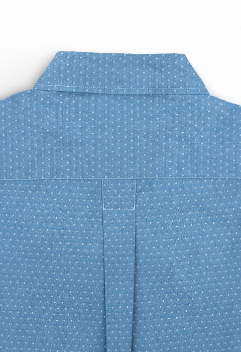 BLUE DENIM DOT SHIRT