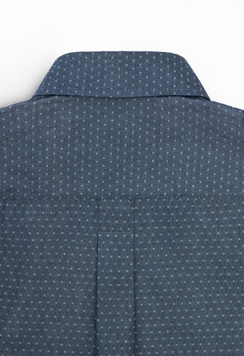 NAVY BLUE DENIM DOT SHIRT