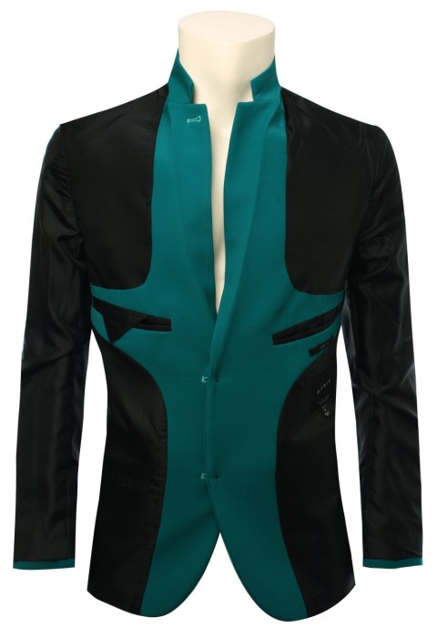 เสื้อสูทผ้ายืด สีเขียว