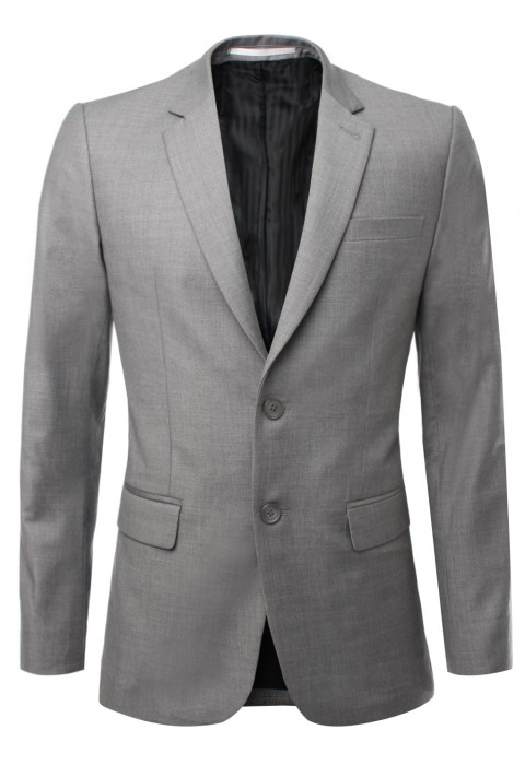 เสื้อสูทสีเทา 150s กระดุมสองเม็ด