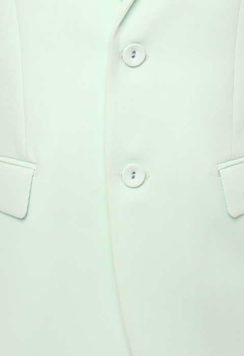 เสื้อสูทตัดต่อผ้าสลับสีเขียว ปกแหลมเล็ก