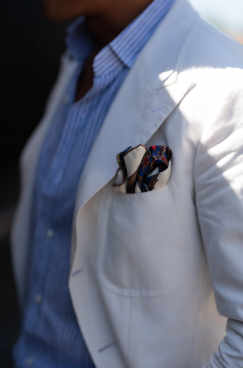 Vanilla Chianti Pocket Square - Sera' Fine Silk