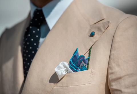 Glicine Pocket Square - Sera' Fine Silk