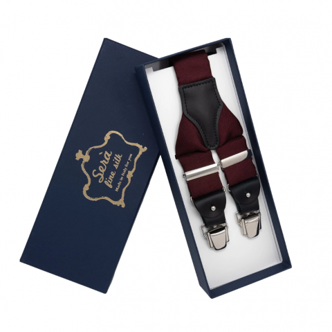 SERA Burgundy Silk Suspenders