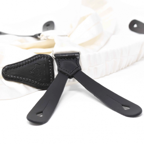 SERA White Tuxedo Silk Suspenders