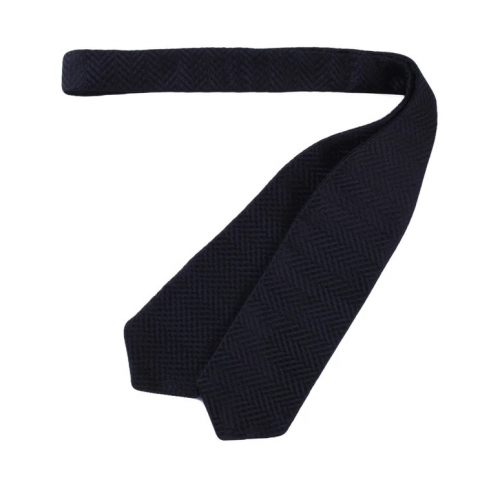 SERA Black Self-Tie Silk pattern pointed tip Bow Tie