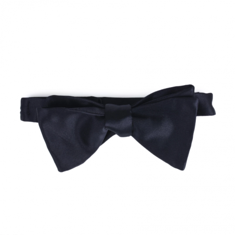 SERA Black Self-Tie Silk Satin Bow Tie