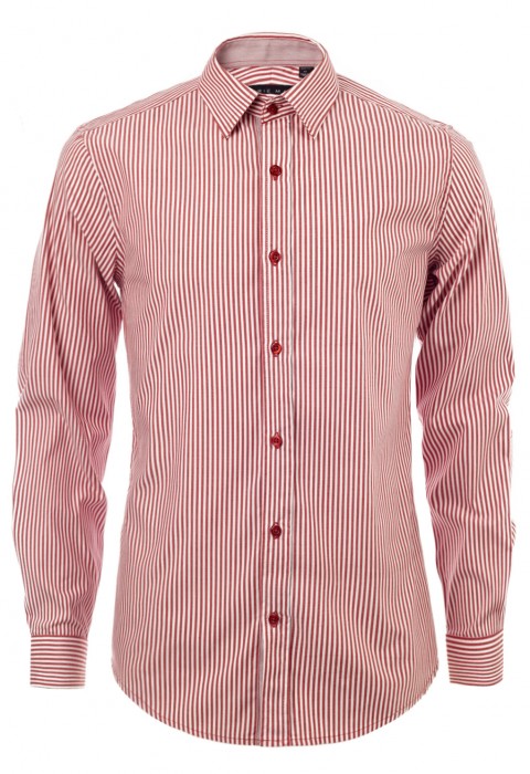 เสื้อเชิ้ตลายทางสีแดง