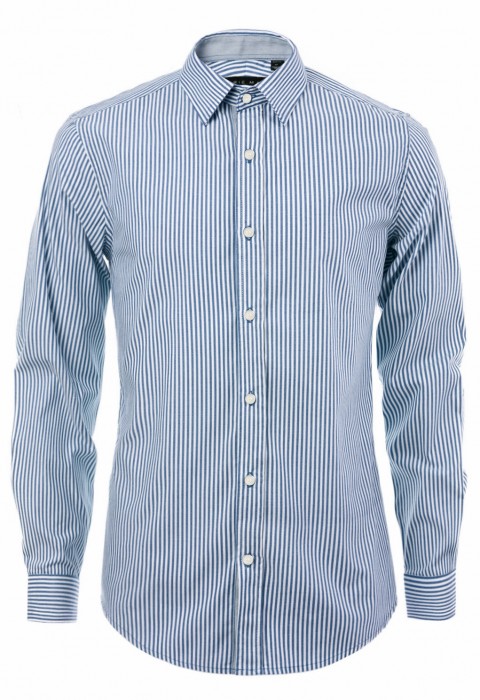 เสื้อเชิ้ตลายทางสีฟ้า