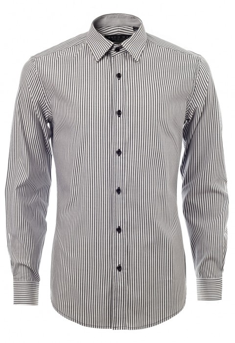 เสื้อเชิ้ตลายทางสีเทา