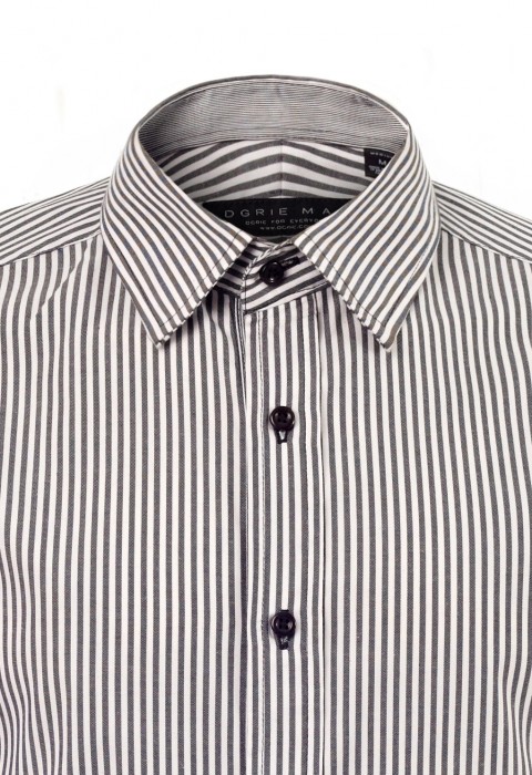 เสื้อเชิ้ตลายทางสีเทา