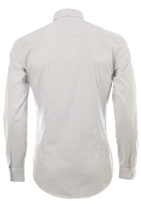 เสื้อเชิ้ตปกเล็กลายทางสีดำ