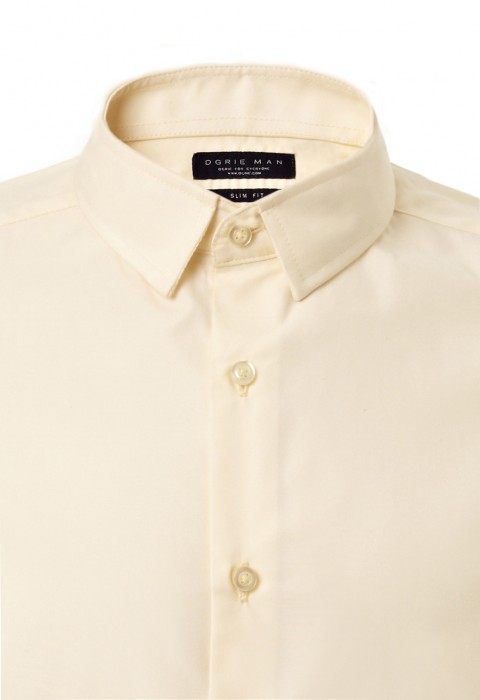 เสื้อเชิ้ตปกเล็กสีเหลืองอ่อน