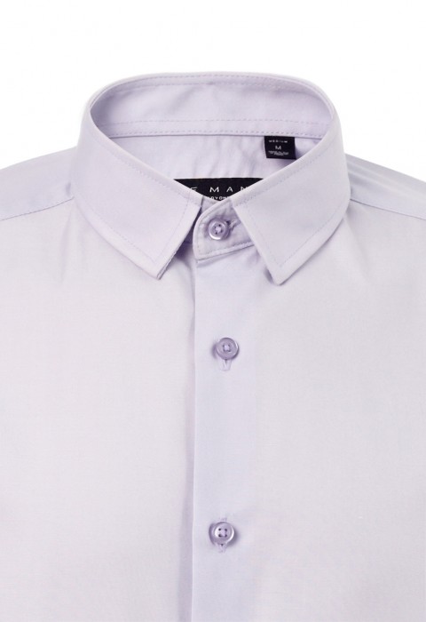 เสื้อเชิ้ตปกเล็กสีม่วงอ่อน