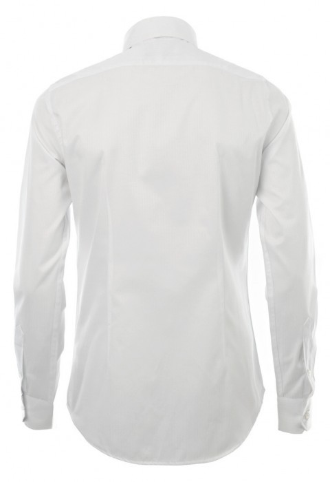 เสื้อเชิ้ตลายก้างปลาสีขาว