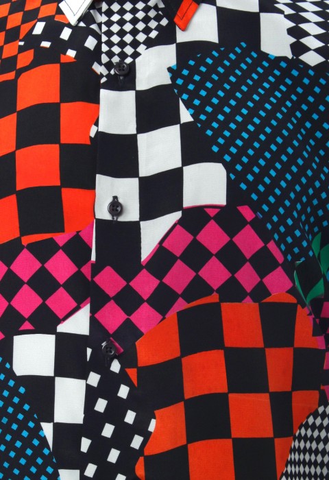 เสื้อเชิ้ตพิมพ์ลายตารางสลับสี