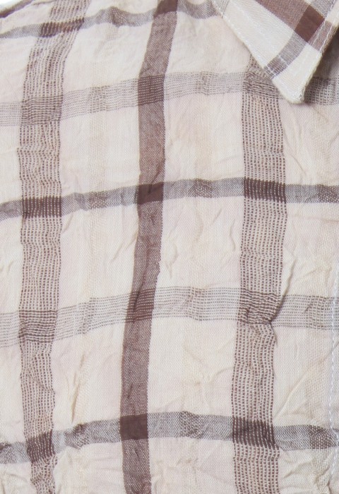 เชิ้ตแขนยาวลายตารางสีน้ำตาล