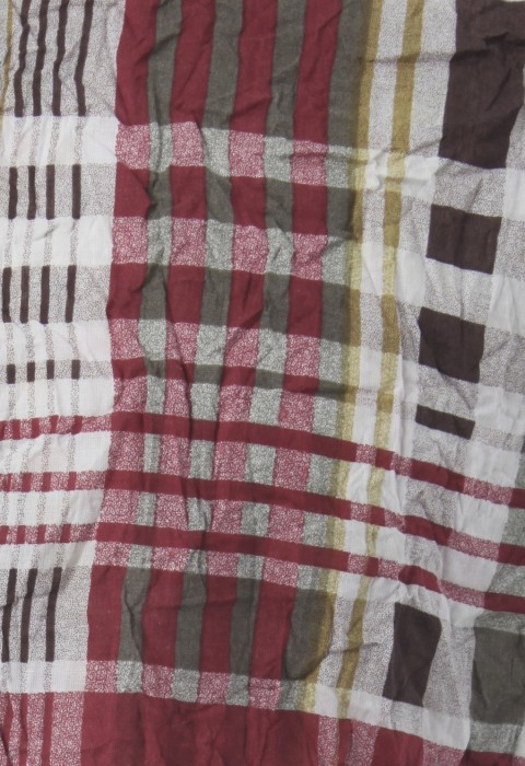 เสื้อเช้ิตแขนสั้นลายตารางสลับสีแดง-เหลือง